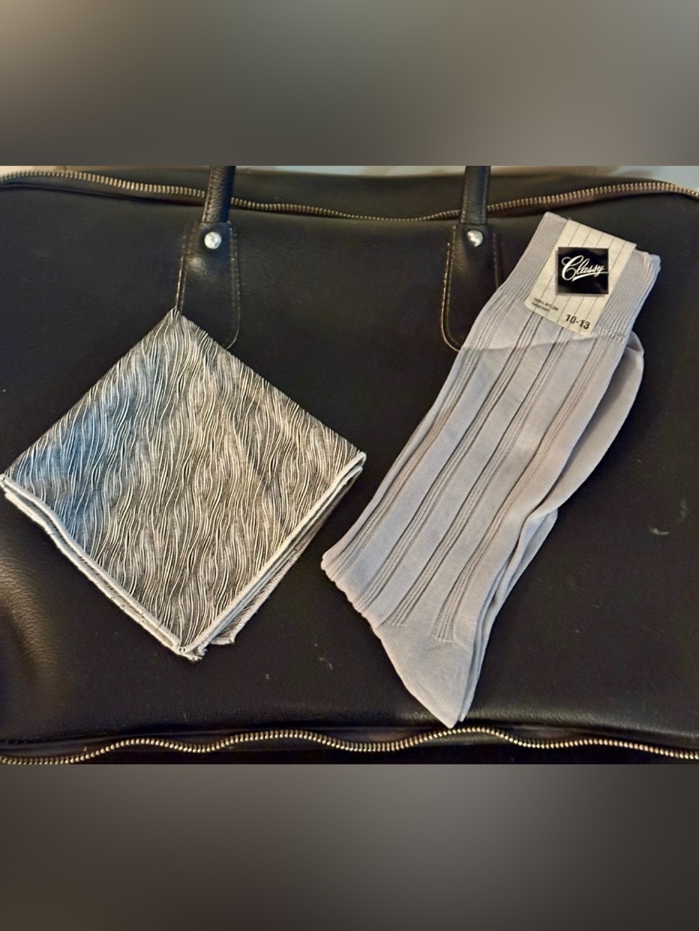 Men's Ribbed Dress Socks & matching pocket square